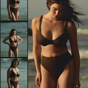 NWT CUUP scoop bikini top size 36DD 36E in Earth